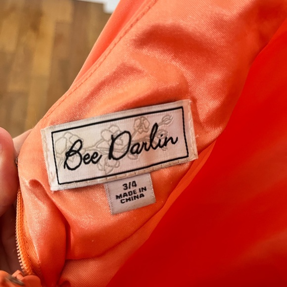 Women’s Full Length Formal Peach colored Gown Size 3/4 - Picture 5 of 5